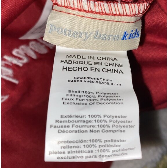 Pottery Barn Red Fleece Christmas Santa Face Sherpa Bag Monogram Johnson 24 x 20 - Picture 7 of 10